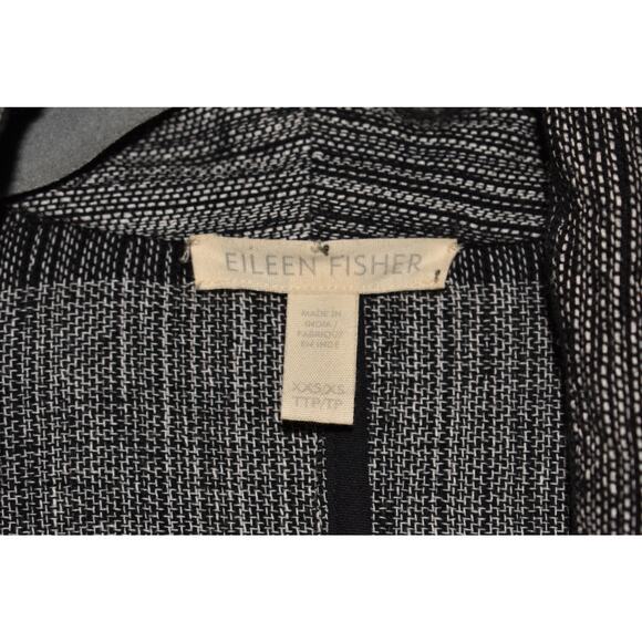 EILEEN FISHER $278 Color-Block‎ Shawl Collar Open Jacket Black/Gray XXS/XS - Picture 4 of 4